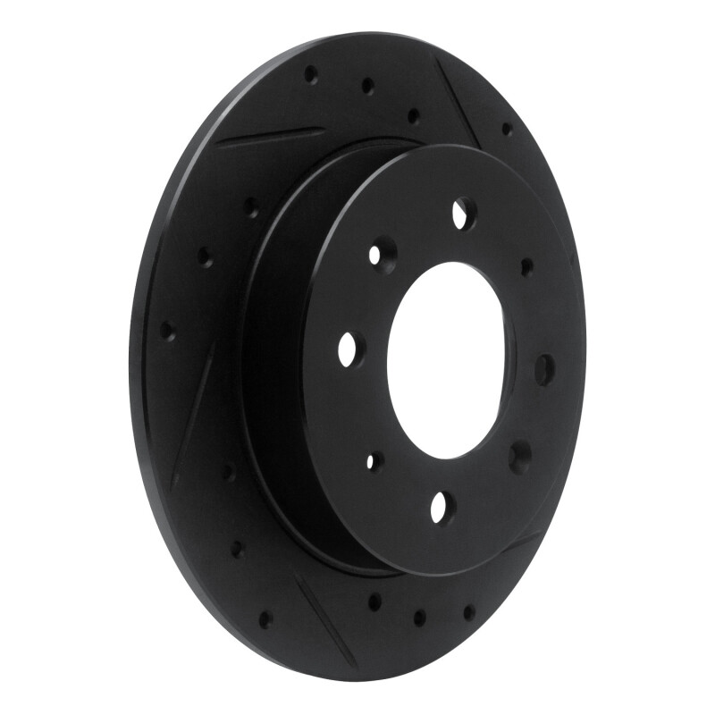 Kia Spectra Brake Rotor (1) - Rear Right - R1 Concepts - Drilled & Slotted - Black - `04-`09 Kia Spectra Brake Rotor (1) - Rear Right - R1 Concepts - Drilled & Slotted - Black - `04-`09